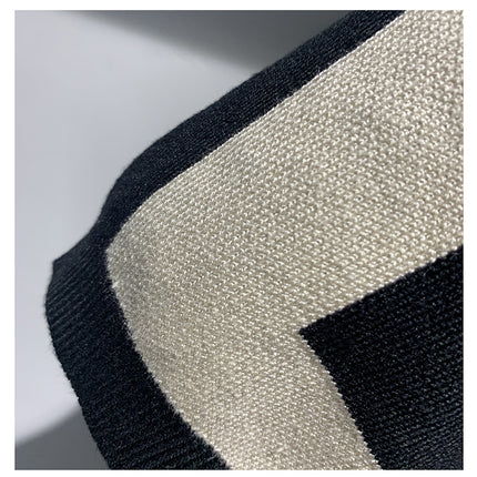 Men's New Fashion Versatile Geometric Jacquard Sweater Half Sleeve Round Neck