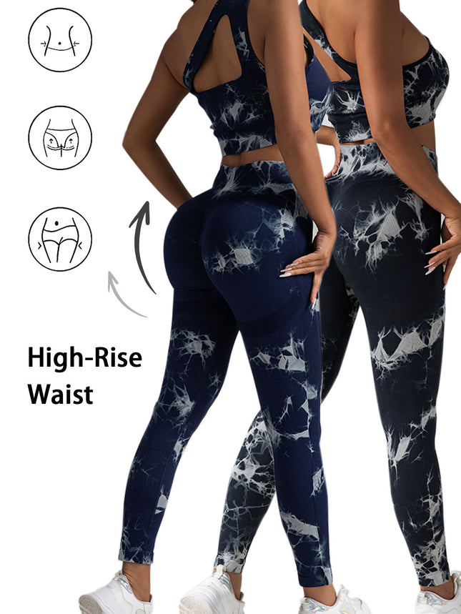 2pack Tie-dye Yoga Pants Seamless Yoga Pants