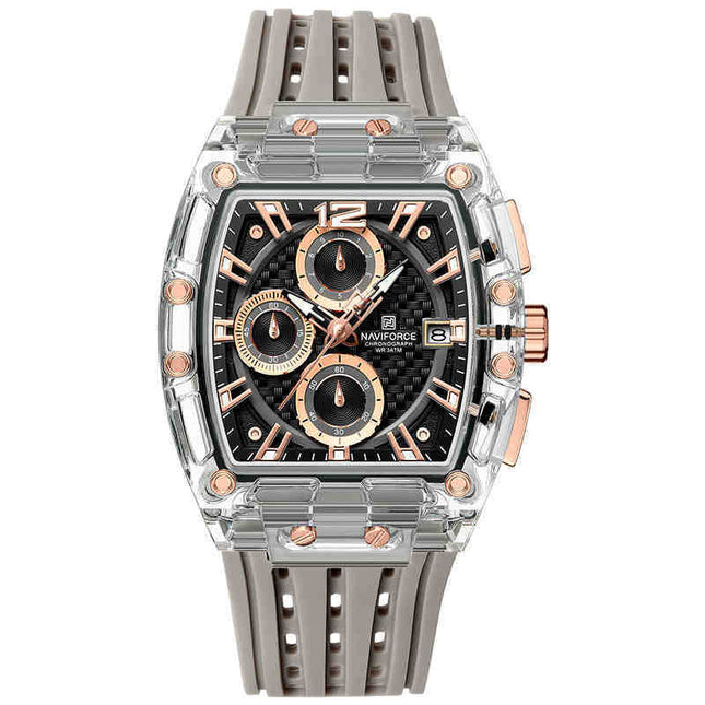 Barrel-type Transparent Shell Silicone Band Colorful Waterproof Watch