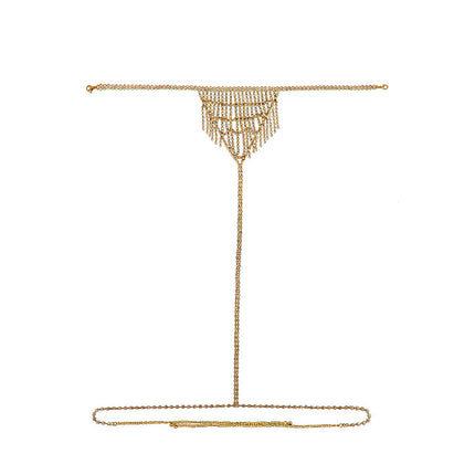 Kwastjie Sexy Middelketting T-rug Rhinestone Ketting Liggaamskettings Onderklere