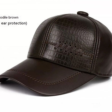 Autumn And Winter Casual Men's Leather Hat