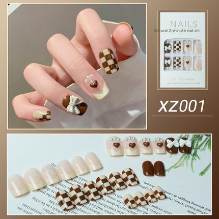Nail Beauty New Hand-painted Fake Nail Tip Tulip Patch