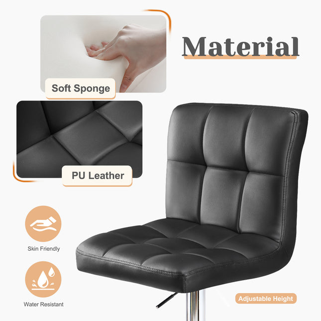 Square Cushion Bar Stool With Backrest