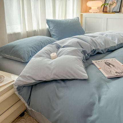 Effenkleur Vierstukstel Eenvoudige Gewaste Skurflappie Duvet Oortreksel