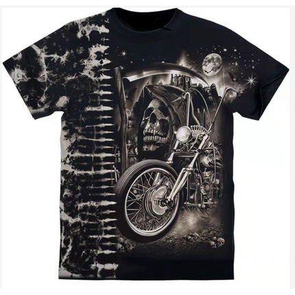 Printed Short-sleeved Leisure Motorcycle