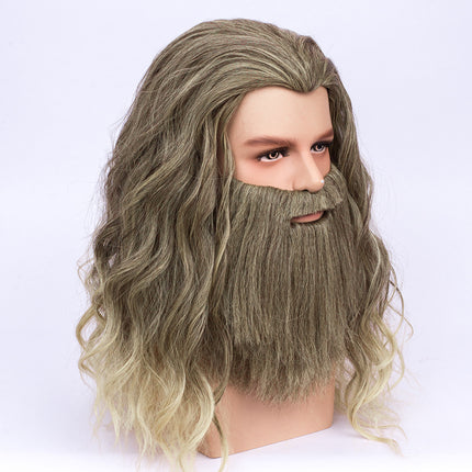 Halloween Cos Hoë Kwaliteit Mat Temperatuur Sy Pruik Baard
