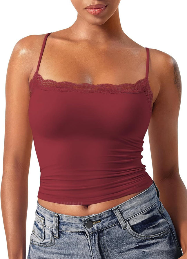 Women's Lace Camisole Square Collar Sexy Sleeveless Top