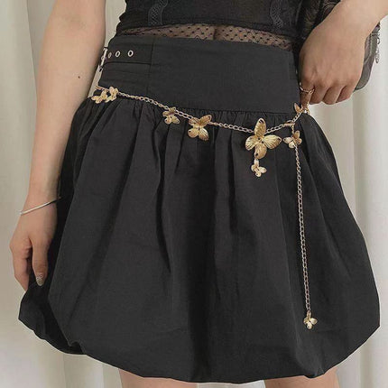 Goue Skoenlapper Middelketting Alles-pas Eenvoudige Belt Retro-styl