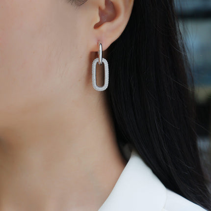 Top-quality Moissanite Luxury And Fashionable Light Luxury Jewelry Silver Stud Earrings S925 Silver Plated Platinum