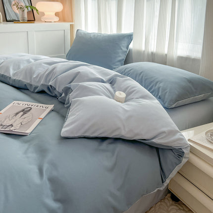 Effenkleur Vierstukstel Eenvoudige Gewaste Skurflappie Duvet Oortreksel