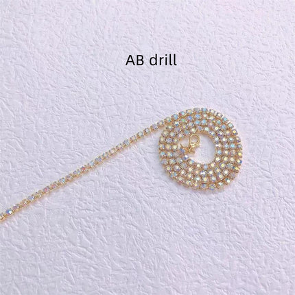 Gevlegde Haar Ketting Hip Hop Styl Blink Strass