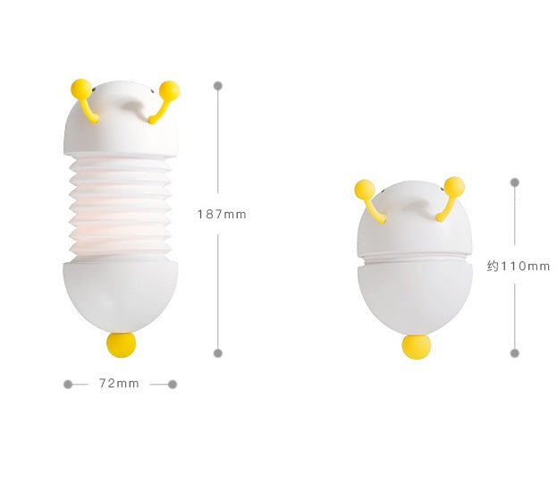 Creative Caterpillar Night Light Bedside Lamp LED USB Charging Wall Lamp with Magnet Extendable Soft Bedroom Light