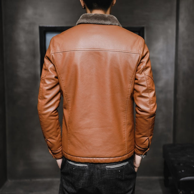 Korean fashion PU motorcycle suit