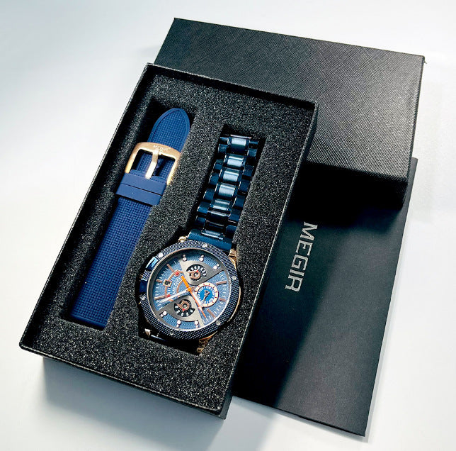 Steel Belt Multifunctional Sports Watch Men's Waterproof Luminous