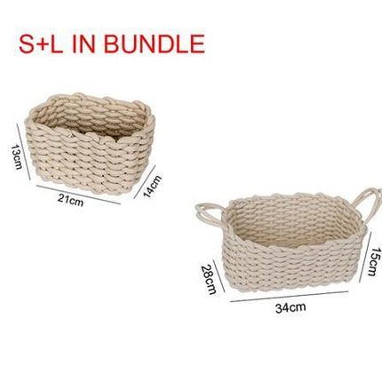 Nordic Wind Hand-woven Thick Cotton Rope Storage Box Simple Storage Basket