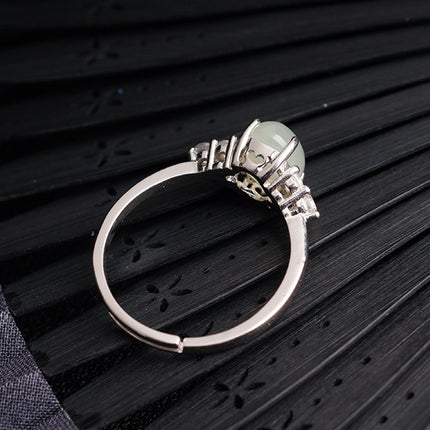 Adjustable Moonstone jade Ring with 925 silver