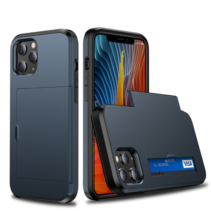 Compatible with Apple, iPhone12 card push card sliding type anti-drop phone case