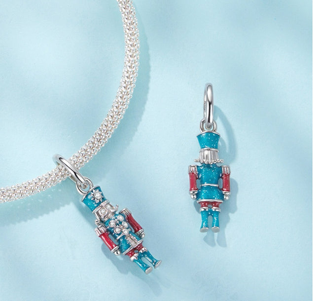 Silver Ziyun Original S925 Sterling Silver Nutcracker Pendant Parts Guardian Angel Diy Bracelet Lucky Beaded
