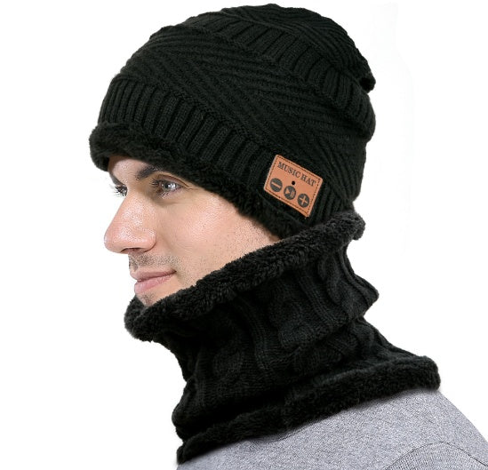 MZ026 Bluetooth hat bib plush knit hat