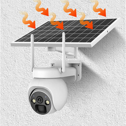 Draadlose Sonkrag Sekuriteitskamera Wifi Sonpaneel Aangedrewe PIR-kringtelevisie Stem Infrarooi