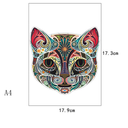 Flower Face Cat Irregular Wooden Puzzle Flat Area Wood