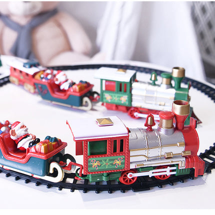 Toy Train Set with Lights and Sounds Christmas Train Set  Railway Tracks Battery Operated Toys