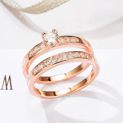 Rooigoud ring met diamante