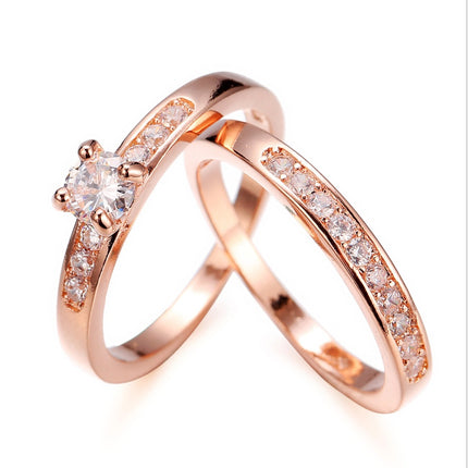 Rooigoud ring met diamante