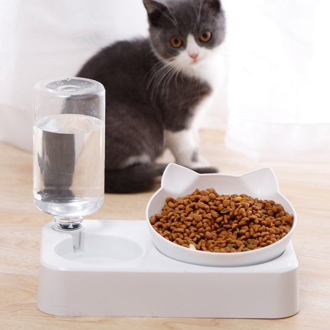 Adjustable automatic drinking cat neck bowl