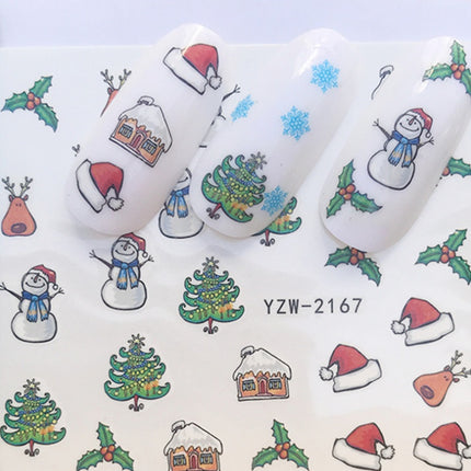 Explosion models Christmas series water transfer nail stickers nail stickers full stickers nail jewelry watermark stickers