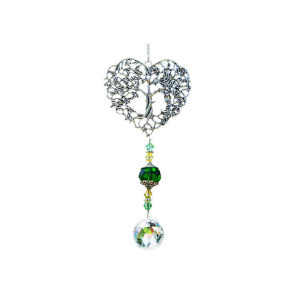 Sun-catcher Crystal Heart Life Tree Pendant Holiday Decoration