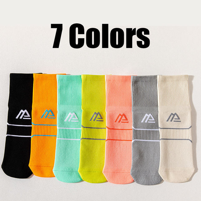 7 Pairs For Men Compression Running Hiking Socks Crew Athletic  Anti Blister Cushioned Anti-odor And Breathable For Running Hiking Cycling Fitness