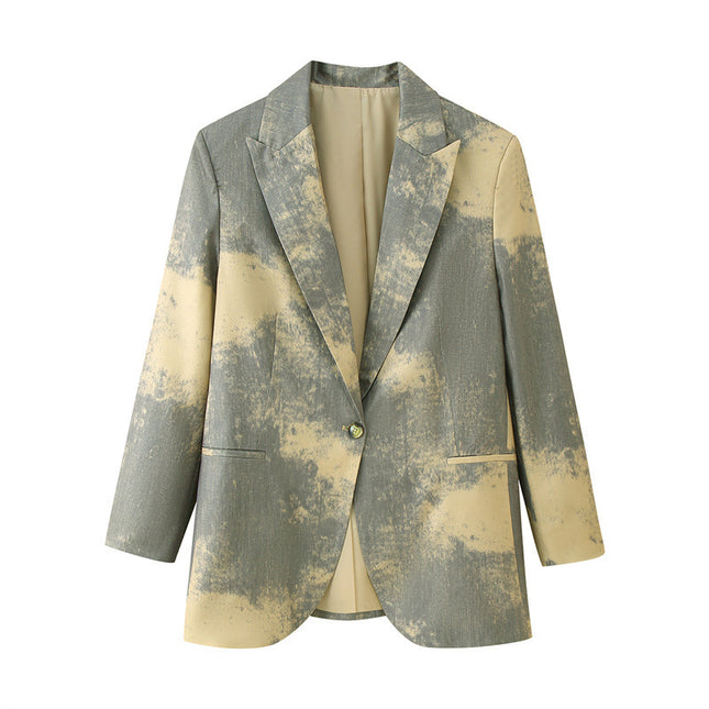 Simple Printed Minimalist Women's Suit Jacket