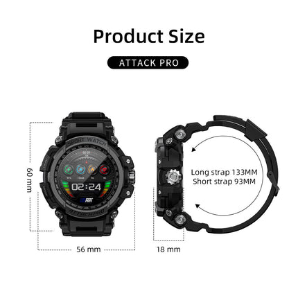 Drie-vaste Buitelewe Sport Slimhorlosie Bluetooth-oproepe
