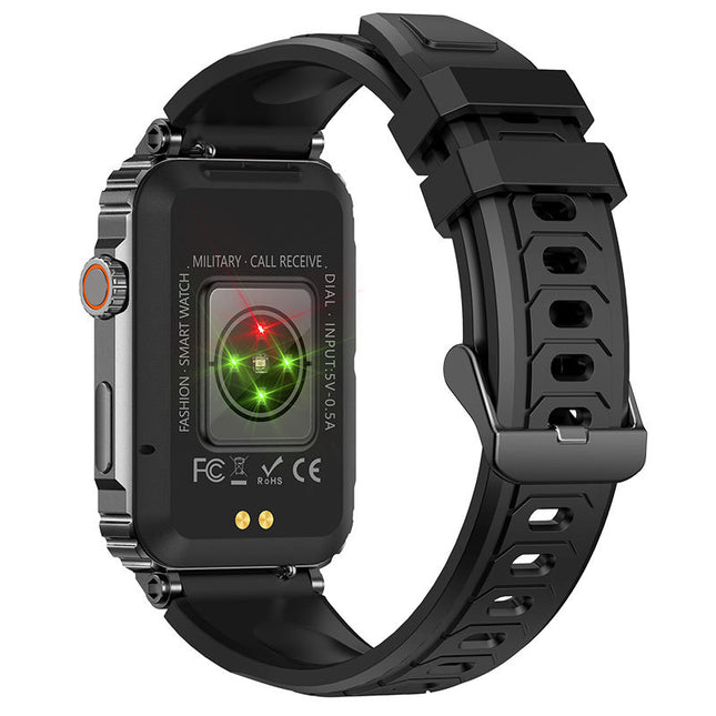 KR88 Bluetooth-oproep 1,57-duim stemassistent hartklop bloed suurstof monitor multi-sport slimhorlosie