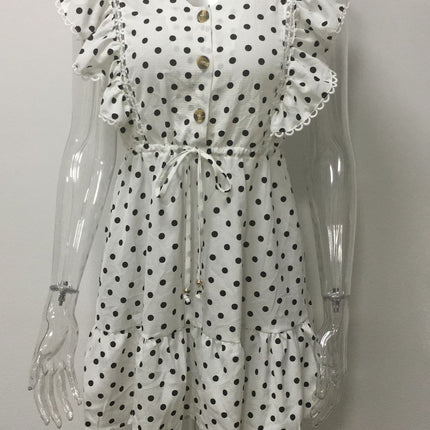 Lace lace-up dress