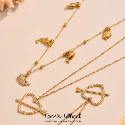 Ferris Wheel Stainless Steel DIY Zircon Necklace Fashionable All-Match Personalized