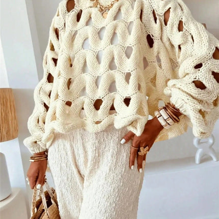 Women's Casual Leisure Vacation Beach Long Sleeve Sweater Pullover