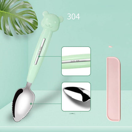 Stainless Steel Sawtooth Scraping Spoon Fruit Scoop Dessert Spoon Tableware Serving for Grapefruit