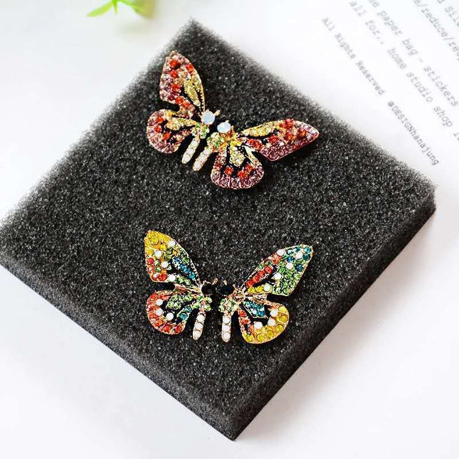 Colorful crystal butterfly earrings