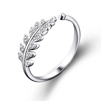 LNRRABC Vroue Juweliersware Mode Eenvoudige Ontwerp Blaar Ring Persoonlikheid Vroulike Blomringe Trouringe vir Vroue