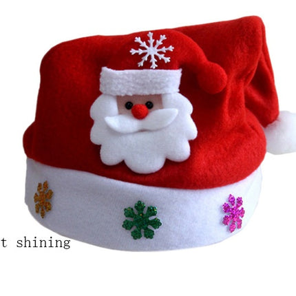 Christmas Decorations Non-woven Cartoon Applique Luminous Hat