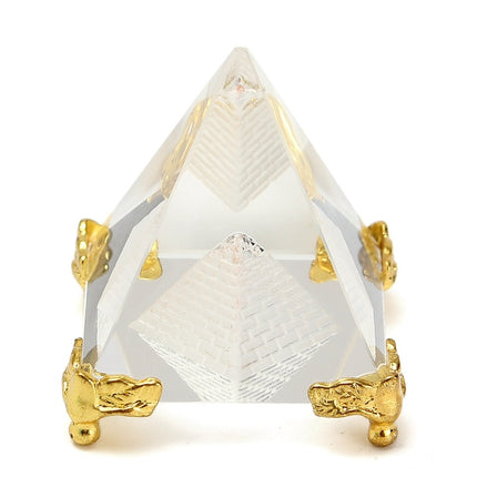 Creative Crystal Pyramid Crafts Decoration Custom Quad Prism Hooded Energy Tower Teaching Photography Props