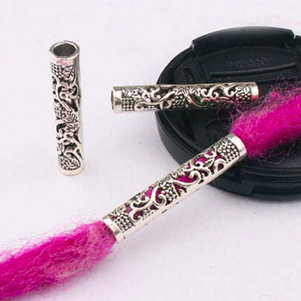 10 Pcs / Lot silver metal hollow hair braid