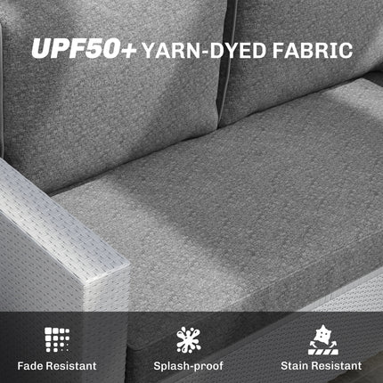 2-sitplek Patio Meubelkussings, 46x26x5 duim, Dik Buitelug Loveseat Kussingstel Met Verwyderbare Oortreksel, Vervaagbestande Vervangkussings Vir Buitelug Meubels, Rusbank, Swaaibank, Grys