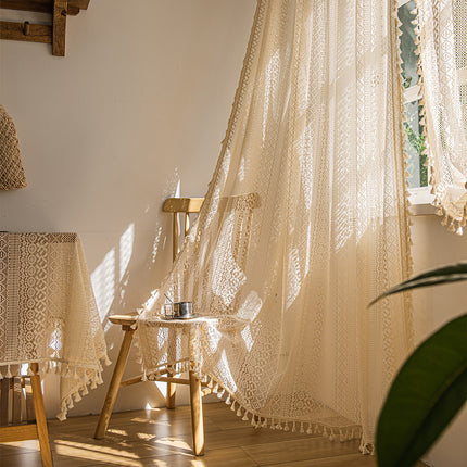Houtkleur Kant Sitkamer Slaapkamer Vensterskerm
