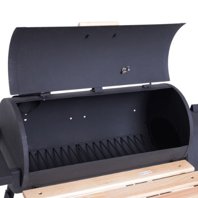 Outsunny 48 Steel Portable Backyard Charcoal BBQ Grill And Offset Smoker Combo With Wheels
