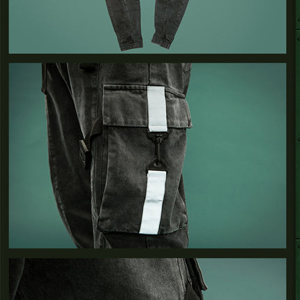 Punk Slim Fit Slant Front Snap Button Long Sleeve Black Men's Autumn And Winter