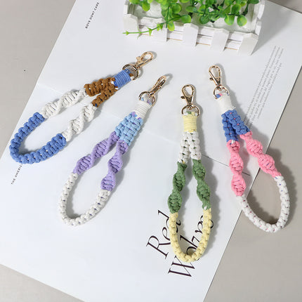 Creative Color Cotton String Woven Keychain Simple Cute Girl Style