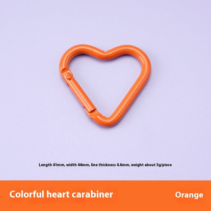 Love Heart Climbing Button Carabiner Heart-shaped Aluminum Alloy DIY Water Bottle Buckle Keychain Accessories